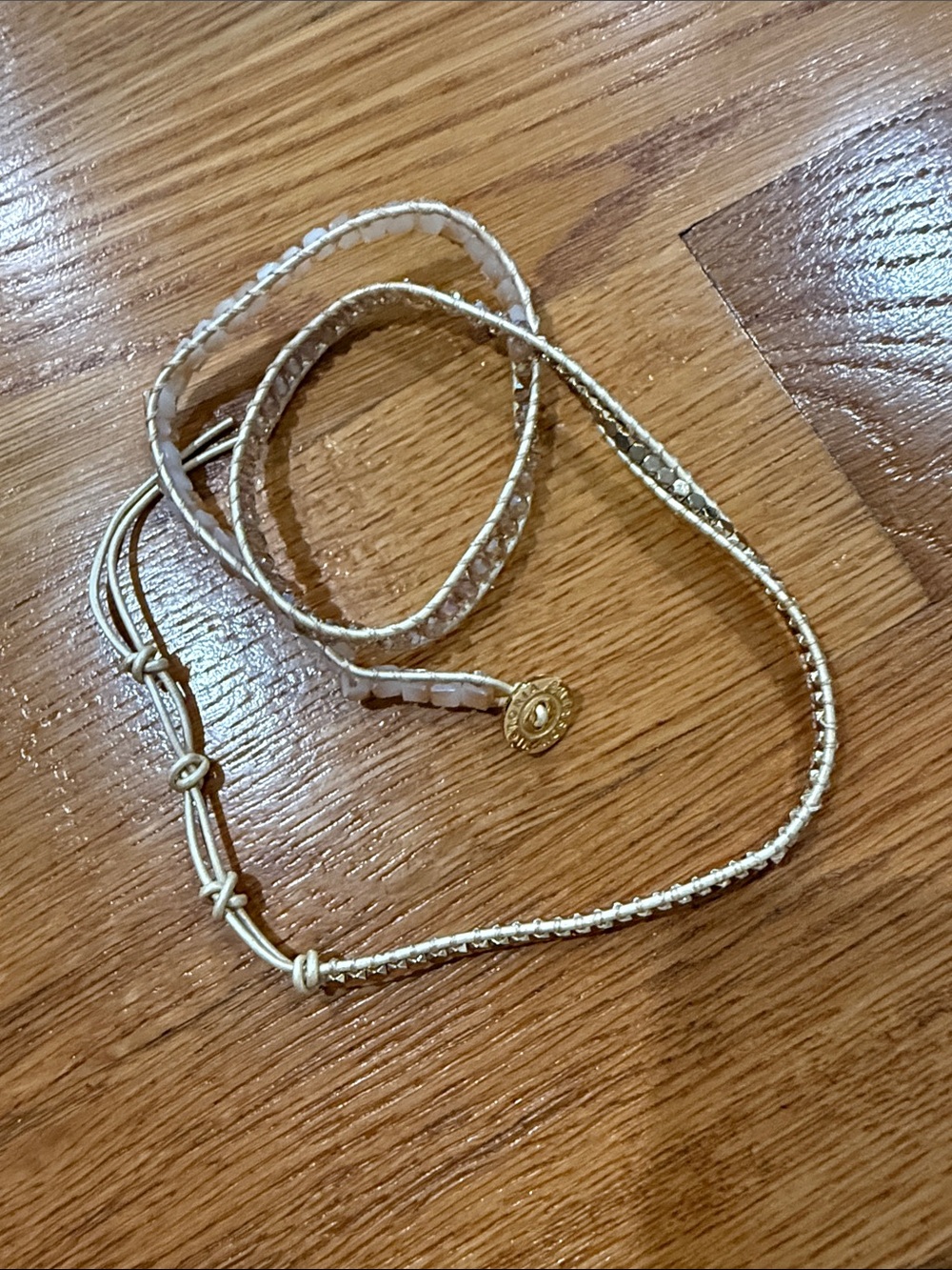 Women’s White and Gold Wrap Bracelet